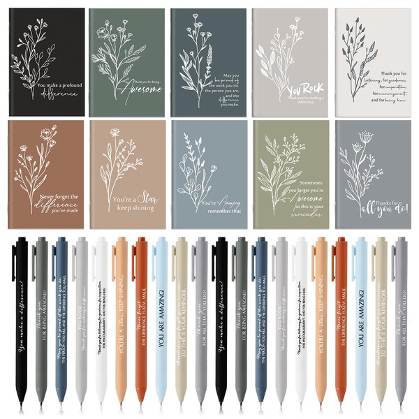 Tellingyou 100 Pcs Employee Appreciation Gifts bulk Inspirational Notebook Ballpoint