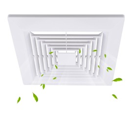 JIYIZO 9 x 9 Bathroom Vent Cover Compatible with Br-oan,Nu-Tone Replacement with Spring 9 inch Exhaust Fan Cover White Plastic Square Ceiling Fan for Ceiling Exhaust Ventilation Fan