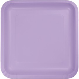 Creative Converting 463265 Table Needs, Touch of Color Square Paper Dinner Plates, Luscious Lavender, 9", 18ct