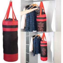 infactory Wäschesack verschließbar: Wäsche-Boxsack Rocky mit Kordelzug und Aufhänge-Ösen (Wäschetasche, Wäscheäacke verschließbar, Waschmaschine)