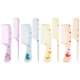8 Pieces Cartoon Combs Cute Kids Combs Portable Combs Plastic Combs Long Handled Combs Hair Styling Tools
