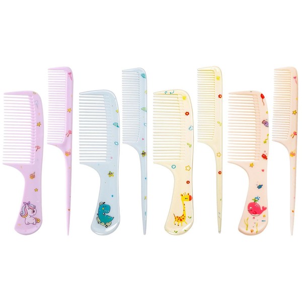 8 Pieces Cartoon Combs Cute Kids Combs Portable Combs Plastic