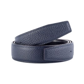 Vatee's Women's/Men's Real Leather Replacement Belt Strap No Buckle 32mm Wide 115cm Long Dark Blue