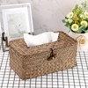 BSTKEY Household Rectangular Seagrass Facial Tissue Box Decorative Woven Paper
