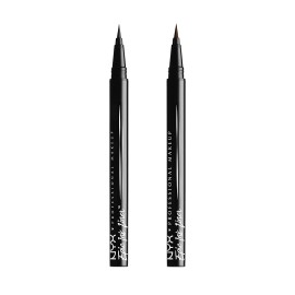 NYX Professional Makeup AMY'S DIARY Waterproof Black Liquid Eyeliner Pen - Long Lasting & Smudge Proof