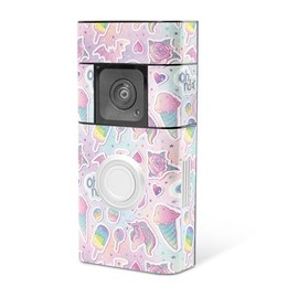 MightySkins Glossy Glitter Skin Compatible with Ring Video Doorbell Plus - Unicorn Popsicle | Protective, Durable High-Gloss Glitter Finish | Easy to Apply
