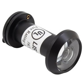 Stone Harbor Hardware UL-Rated Door Viewer with Cover, 180 Degrees, 9/16" Bore Hole, Adjusts from 1-3/8" to 2-1/8", Matte Black