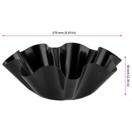 JEUIHAU 4 PCS 7 Inches Tortilla Bowl Maker, 8 Petal Shape Taco Salad Shell Mold, Tortilla Shell Pans Taco Shell Maker for Taco Bowls, Salads, Dips, Black, 17.6*6CM