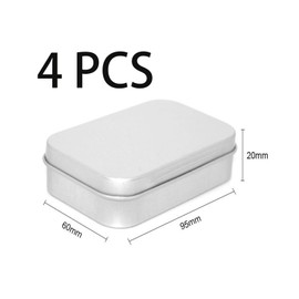 LMOGWL 4 pieces Iron storage box lid, metal rectangular box, small tin box lid, suitable for storing candies and small items, small accessories, keys, earrings, coins, mini portable box (silver)