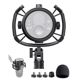 Custom Blue Yeti Shock Mount with Pop Filter [2025 Upgrade] - Elastic Suspension Design Reduces Vibration Noise, Shock Mount 100% Fits Blue Yeti, Matches Mic Boom Arm, with 3/8" to 5/8" Screw Adapter