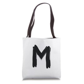 Creative Bold Black Letter M - Design - Alphabet - Marker Tote Bag