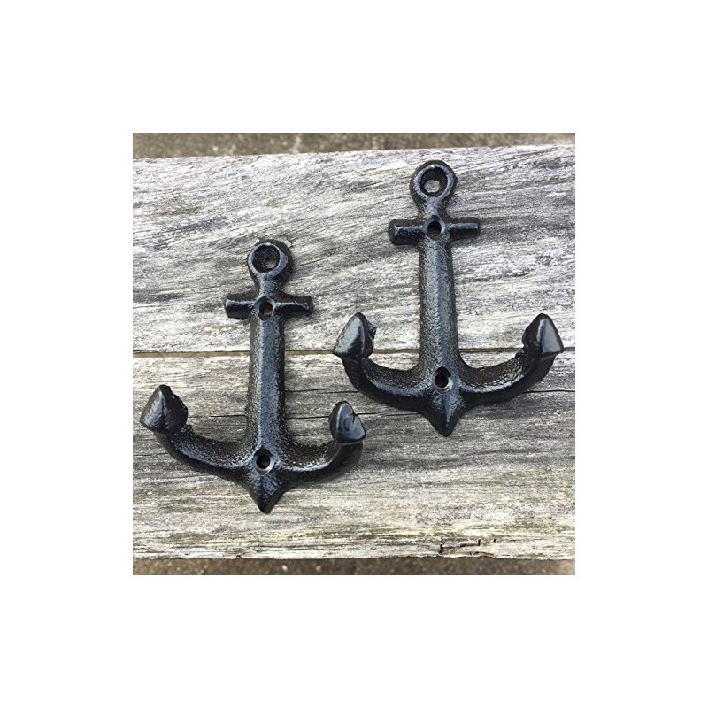 Facaler Nautical Cast Iron Ship Anchor Weathered Nautical Wall Hooks