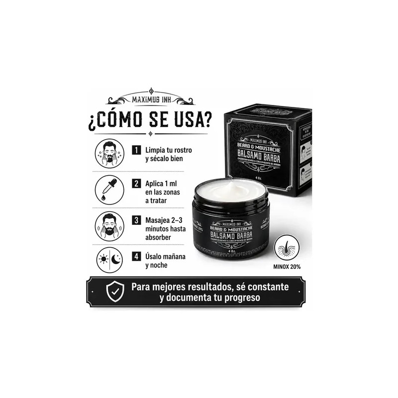 Kit 3 Unidades Balsamo Para Crecer La Barba Al 20%