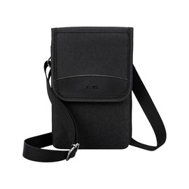 KIWIFOTOS Cell Phone Pouch Belt Bag Cell Phone Holder with Shoulder Strap Carry Bag for Men (Single Layer, Black)