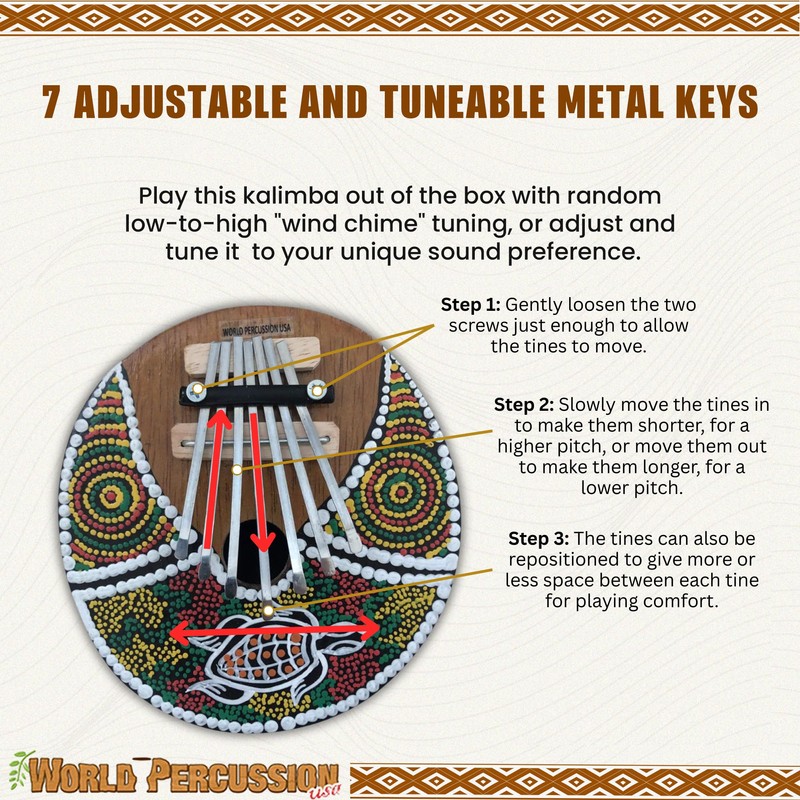 World Percussion USA Kalimba Thumb Piano - 7 keys -