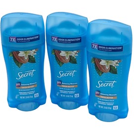 Secret COCOA BUTTER Deodorant Antiperspirant 48Hr Protection Invisible Solid 3PK