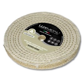 Lux Metal - Polishing Disc 200 mm Cotton Sisal Coarse for Grinding Stand Double Grinder Drill Cordless Screwdriver Polishing Discs for Polishing Metal such as Aluminium, Chrome Stainless Steel, for