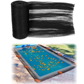 Therwen 23 x 42.5 ft Leaf Net Cover for Inground Pools Rectangle Mesh Keeps Leaves Out Applies to 7 x 13 M Pool for Winter Autumn Summer Cover Resistance Cold and UV, Easy to Install, Black