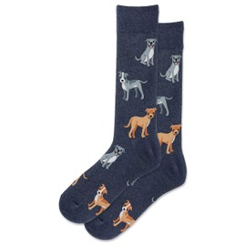 Hot Sox Men's Pitbull Crew Socks 1 Pair, Denim Heather, Men's 10-13 Shoe