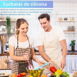 4 Espátulas Miserable Silicon Flexibles - Espatulas Silicona,Sin BPA,Resistente al Calor,Antiadherente,para Reposteria,Cocinar,Hornear y Usar En La Cocina (Grande)