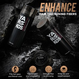Yargkos Hair Fibers for Thinning Hair or Fill In Fine, Hair Building Fibers (28g) for Women & Men, Hair Powder for Instantly Thicker, Fuller Looking - BLONDE