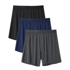DAVID ARCHY Mens Boxer Shorts Micro Modal Loose Mens Boxers Soft Breathable Boxers for Men 3 Pack