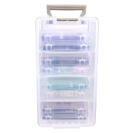 ArtBin Semi Satchel Photo Photo & Craft Organizer Set, Large Box with [8] Plastic Storage Cases Inside, Clear