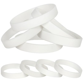 LVNRIDS 25 pcs White Silicone Elastic Wristbands Bracelet Blank Rubber Wrist bands Bracelets for Men Women Party Activity