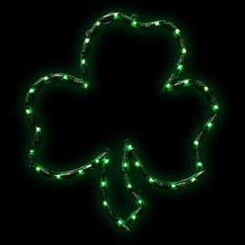 Lighted St. Patrick's Day Irish Shamrock Window Silhouette - 17"