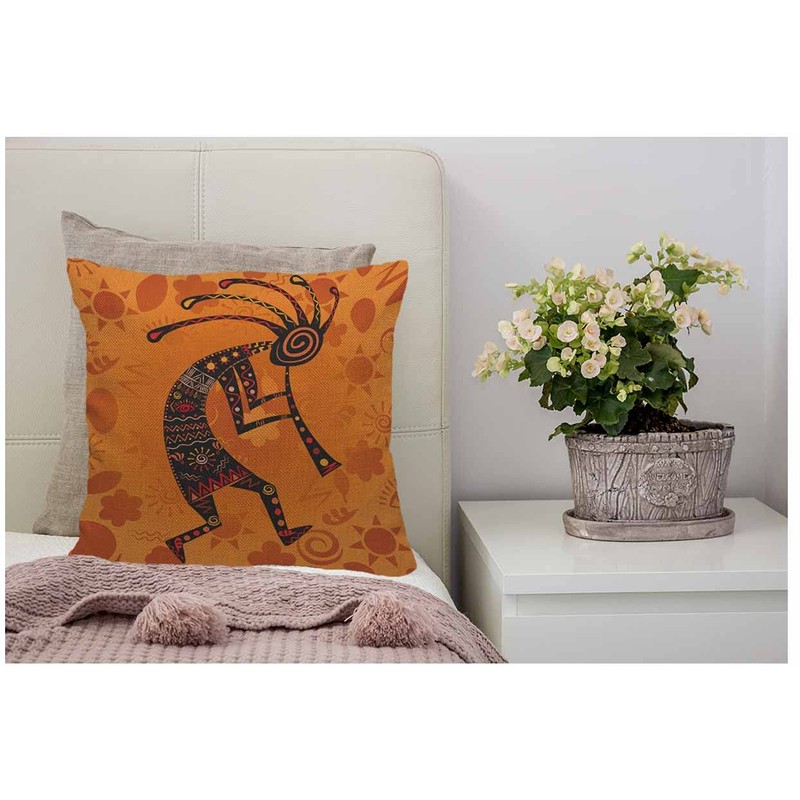 WONDERTIFY Kokopelli Ethnic African Fertility God of Fertility Decorative Throw