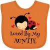 inktastic Loved By My Auntie Ladybug Baby Bib Orange 20ece