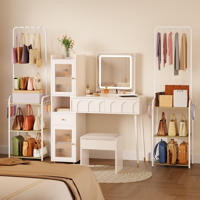 Tall Purse Organizer with Practical Purse Hanger, Floor-Standing Purse Rack