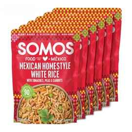SOMOS Mexican Homestyle White Rice | Gluten Free, Non-GMO, Vegan & Microwavable Meals Ready to Eat - Delicious, Healthy & Convenient - Perfect for Burrito Bowls, Tostadas & More | 8.8 oz (Pack of 6)