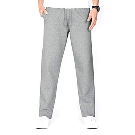 Idtswch 34/36/38/40 Long Inseam Men's Tall Yoga Sweatpants Open Bottom Joggers Casual Loose Fit Athletic Pants with Pockets (Light Gray, S-Tall/40 Inseam)