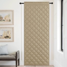 NICETOWN Thermal Insulated Door Curtain Storm Wind Insulation Curtian Temporary Door Anti Energy Loss Reduce Noise Window Shade for Garage Patio Kitchen, 38W x 82L Inch, Taupe, 1 Panel