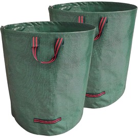 garden mile 272L Large Reusable Green Garden Waste Refuse Sack Bag with Handles Shower Safe Drop Resistant Grass Bag Compost Autumn Leaves Collector Home Recycling Bag