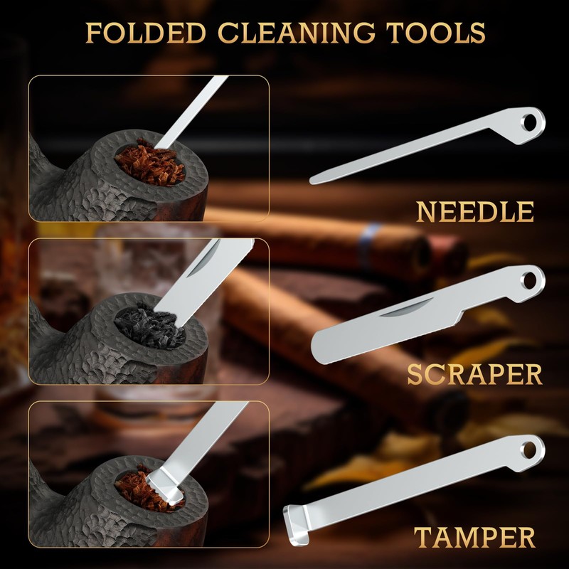 FANKAI Pipe Lighter with Stand, 3 in 1 Cleaner Tools,