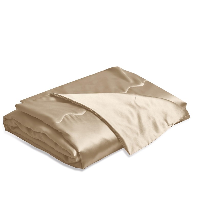 YASMENG Taupe Cooling Satin Throw Blanket 50 x 60 Inches