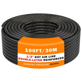 CheeMuii 100 FT 1/2" Double Layer DOT Air Line Premium PA12 Nylon 1/2 Pneumatic Tubing SAE J844 DOT Air Hose 31 Meter 1/2 Inch OD Pneumatic Air Tubing Pipe Hose Line