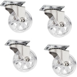 Set of 4 Decorative Design Furniture Castors RAPID Wheels Diameter 50 mm Transparent Load Capacity 35 kg Height 64 mm Swivel Castors SOTECH