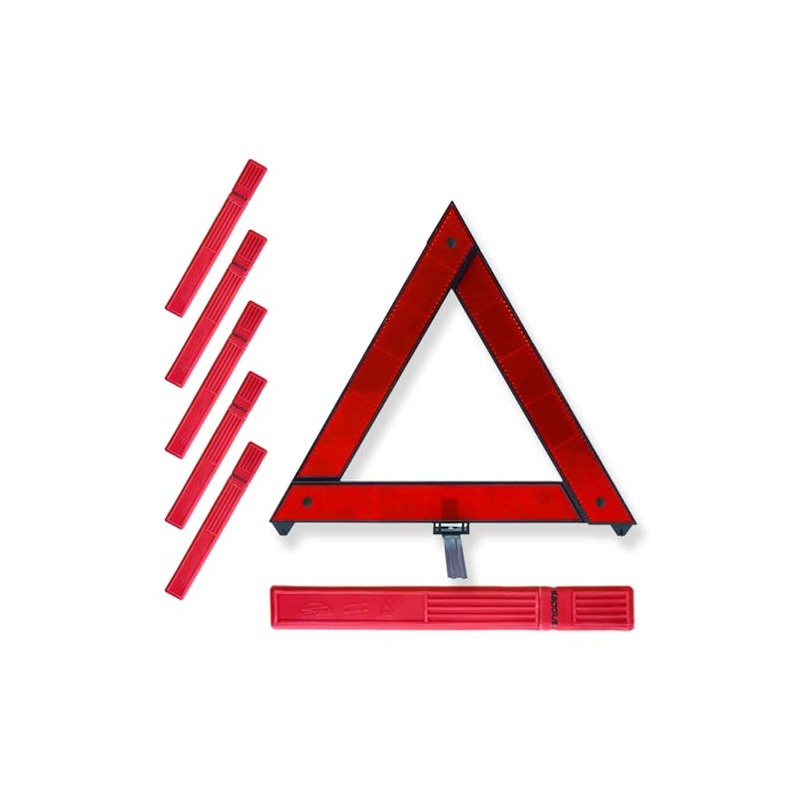 Triangle warning sign, reflector, stop sign, for emergency stops, accidents,
