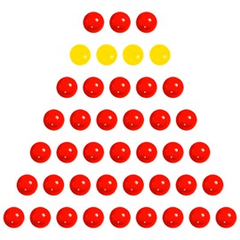 Rumyve Game Replacement Balls,42pcs Replacement Marbles, PlasticarbleGame Balls, Suitable for Hungry Hippo, Checkers, Pinball Games, 38 Red Balls and 4Yellow Balls (42PCS)