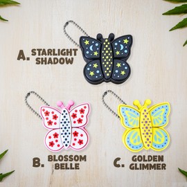 Butterfly Fidget Clickers for Sensory Stimulation and Focus, 5 Clickable Wings and Body, Crisp Tactile Feedback, Stress Management Device, Durable and Portable (Starlight Shadow)