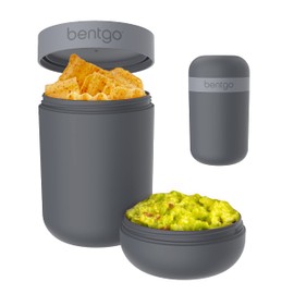Bentgo® - Recipiente reutilizable para aperitivos con diseño a prueba de fugas, compartimento para coberturas y tapa de doble sellado, portátil y ligero para el trabajo, viajes, gimnasio, apto para