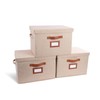 Clutter Cure Large Collapsible Storage Bins with Lids Fabric Handles,