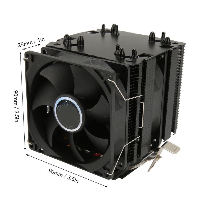 CPU Cooling Fan 6 Heat Pipes Quiet 3 Pin PC