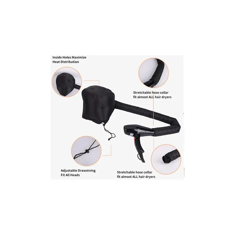 Calentadores Negros Para Cabello Con Gorra Térmica