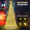 AMIPEPE 6ft Solar Christmas Tree Lights Outdoor, 250 LEDs Remote
