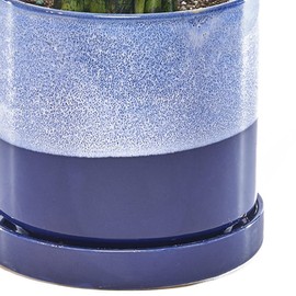 CHIVE ‘Minute’ Ceramic Planter Pot — Cute 5” Colorful Succulent Pots for Indoor & Outdoor House Plants — Beautiful Modern Farmhouse Kitchen Decor — Cobalt Blue
