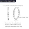 NEVEGE 925 Sterling Post Silver Hoop Earrings for Women Lightweight